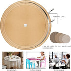 MAIDERN 48 Inch Round Cork & Leather Table Pad Protector, Cuttable Size (42-48 Inch), Trimmable Dining Table Mat, Heat Resistant/Non-Slip Table Cover for Kitchen, Office, or Restauran (Black) - Image 4