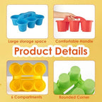 2 Pack Classroom Caddy For School,Kidsroom,Pencil Holder,Plastic Cup Caddy for Drink Delivery (Rainbow Color-4pack) - Image 4