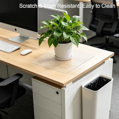 Plastic Chair Mat for Hard Floors, 19×19 Inch Floor Protector for Hardwood Tile Laminate, Non-Slip Office Chair Mat for Desk Rolling Chair, Small Square Mat for Home Office - Image 5