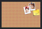 PinPix 24x16 inch Cork Bulletin Board. This Decorative Framed Pin Board Comes with Diamond Pattern in Red and Orange Design and Satin Black. Ideal for Home, Office Decor or School (PinPix-331) by PinPixBulletinBoards