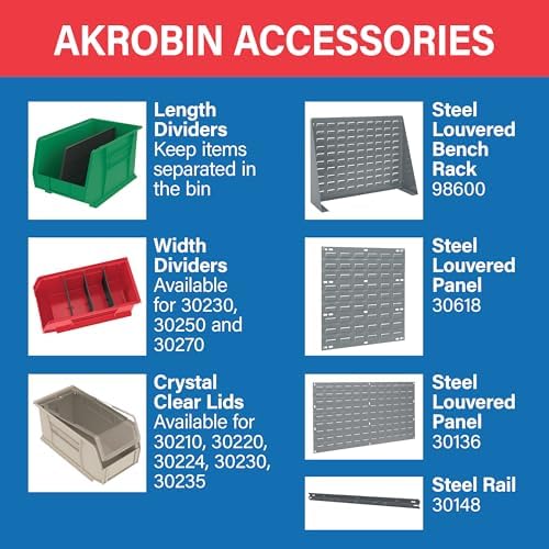 Akro-Mils 30210 AkroBins Plastic Storage Bins, 5"x4"x3", Stone, 24-Pack - Image 5