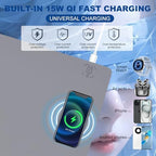 Desk Mat with Wireless Charging, Grey Mouse Pad with Wireless Charger, Desk Pad Matt for Desktop, Mousepad Gaming Large Mouse Pad, Leather Compute for Keyboard and Mouse, 32" x 16" - Image 2