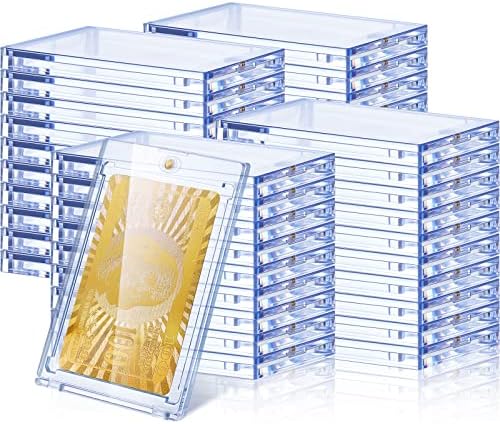 SATINIOR 80 Pcs 130 Pt Magnetic Card Holders 130 Pt Clear for Baseball by SATINIOR