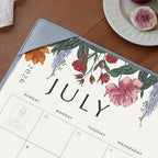 Desk Calendar 2026 with Desktop Mat, Cabbrix Large Desk Pad Calendar 22 x 17 Inch Runs From July 2026 to December 2027, Classic Floral Design Calendar 2026 for Home School and Office (Blue) - Image 3