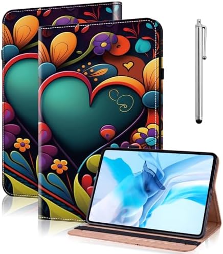 Case for Amazon Fire HD 8 / Fire HD 8 Plus (12th/10th Generation,2024/2022/2020), Folio Stand PU Leather Wallet Cover with Elastic Band & Card Slots for Fire HD 8 Tablet 8 Inch - Watercolor by TUOLISG