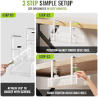 [Upgraded] 2 Pack Cable Management Under Desk Tray, Xpatee 27.6" No Drill Open Slots Cable Management Tray, Cord Wire Organizer Box with Clamp for Table Thickness up to 3" - No Desk Damage(White) - Image 5