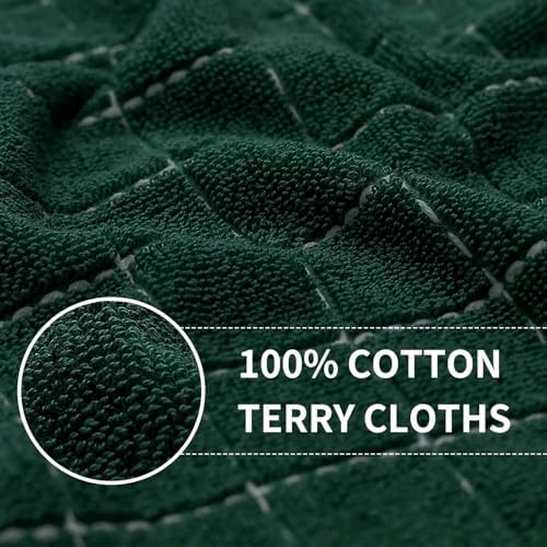 Homaxy Cotton Terry Kitchen Towels and Dishcloths Set of 8, Blackish Green - Image 6