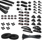 Cable Organizer Kit With Silicone Clips Ties And Sleeves For Desk Workspace Management For Charging Cords Headphone Wires Data Cables Suitable For Home Office Travel, Black 9-Piece Set: 166PCS by Unknown