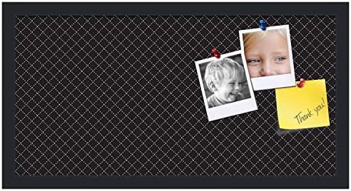 PinPix 24x12 inch Cork Bulletin Board. This Decorative Framed Pin Board Comes with Diamond Pattern in Black Design and Satin Black. Ideal for Home, Office Decor or School (PinPix-120) - Image 2