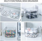 Large Cord Organizer Box with Lid, Clear, 2-Tiers, Rotating - Image 6