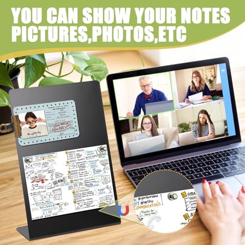 Magnetic Display Board - Desktop Metal Memo Board for Notes & Photos, 11x9.8 Inch Small Black Magnetic Bulletin Board, Includes Clips for Office, Room Decor (9.8 * 13.7inch, Count, 3) - Image 3