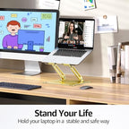 Urmust Adjustable Laptop Stand for Desk, 10-15.6“ Laptop Riser, Gold - Image 2