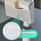Fockety Desk Side Storage, No Drill Steel Under Desk Storage Laptop Holder, Mesh Hanging Desk Organizer, Clamp On Desk Shelf, Side Desk Organizer, Desk Storage Holder for Office and Home - Image 3