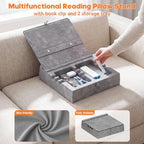 KDD Book Stand for Reading with Storage and Book Clip, Multi-Angle Adjustable Tablet Pillow Holder for Lap, Bed, Desk and Couch, Foldable iPad Holder with Organizer for Book,Tablet, E-Reader (4.7-15") - Image 5