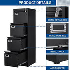 Fesbos File Cabinet - 4 Drawers Vertical 17.8" Deep Lockable Filing Cabinet Black Metal Storage Cabinets for Home Office to Hanging Files Letter/Legal/F4/A4 Size - Image 6