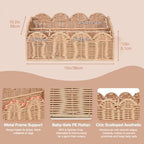 Wicker Diaper Caddy Organizer, Rattan Baby Basket, Flesh Tone, L - Image 3