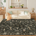 DUKINO 8x10 Area Rugs, Soft Washable Bedroom Rug Non Slip, Charcoal Black - Image 5