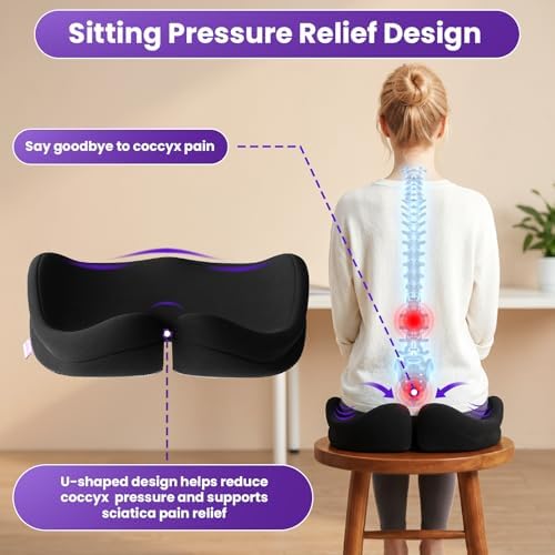 ZZ-WELL Seat Cushion for Office Chairs, Black, XX-Large - Image 2