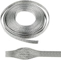 1/2" Wide Tinned Copper Braided Metal Wire Shielding Sleeve Ground Strap Automotive Flat Mesh Flexible Expandable Sheath (12mm ID-38ft) by BuyUneed