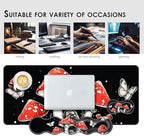 Large Keyboard Mouse Pad Set, Extended Mouse Pad+Keyboard Wrist Rest Support, Memory Foam Ergonomic Easy Typing, 4Pcs (31.5×11.8 in) Desk Pad Set for Office Home,Mushrooms and Butterflies - Image 7