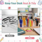 Mototo 2PCS Acrylic Pen Holder Back to School 6 Compartments Pen Organizer - Image 4