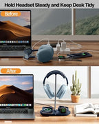 HiWe Headphone Stand, 2-in-1 MagSafe Wireless Charger for iPhone/iWatch - Image 5