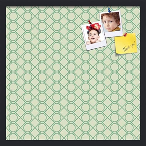 PinPix 22x22 inch Cork Bulletin Board. This Decorative Framed Pin Board Comes with Diamond Pattern in Green Design and Satin Black. Ideal for Home, Office Decor or School (PinPix-586) by PinPixBulletinBoards