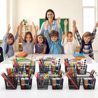 LemonRoad 6 Pcs Classroom Table Caddy Portable Metal Storage Caddy with Handle 3 Compartment Multipurpose Classroom Storage Organizer Caddies for Table Desk Office School Kids Room (Black) - Image 5