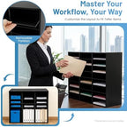 24-Slot Literature Organizer, Desktop File Holder Office Mailbox Sorter - Image 3