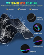 Mouse Pad with Wireless Charger, RGB Gaming Mousepad, 31.5"x15.7" Extra Large Desk Mat, 13 Light Modes, Ultra-Smooth Surface, Non-Slip Base, Waterproof Computer Keyboard Pad, Black with PD Adapter - Image 7