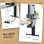 Under Desk Cable Management Tray - No Drill Organizer for Glass Desk. Perfect Standing Cable Management Rack (Black Wire Tray - Single 17'') - Image 2