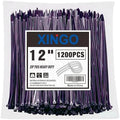 XINGO 12 Inch Purple Zip Ties 1200 PCS, 75 LBS Ultra Strong Tensile Strength, UV Resistant Cable Ties, Self-locking Plastic Ties for Indoor and Outdoor Use by XINGO