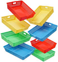 8 Pack Classroom Paper Basket, A4 Organizing Boho Trays for Teachers Students, Fun Turn-in Bins, Classroom Storage Plastic Organizer Holder for Office Desk Room Trays by FOCHIERF