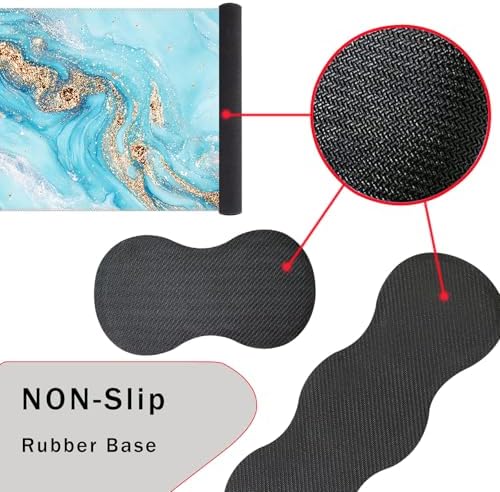 Keyboard Wrist Rest and Mouse Pad with Wrist Support Set Ergonomic Coaster,Memory Foam,Easy Typing Pain Relief,Large XL Desk Mat 31.5"x 11.8",Abstract Marble Texture - Image 3