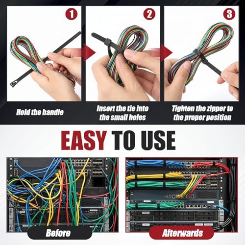 Reallnaive 500 Pcs 8 Inch Reusable Zip Ties Outdoor Heavy Duty 120lbs - Image 5