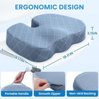 TushGuard Memory Foam Office Chair Seat Cushion - Light Blue, Large - Image 2