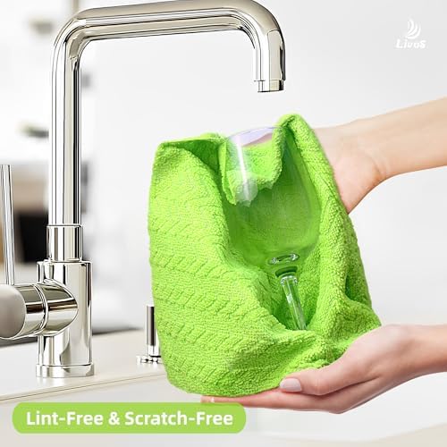 LIVOS Microfiber Cleaning Cloth Roll - 80 Pack, Reusable Paper Towels, Microfiber Towels for Cars, Super Absorbent Lint Free Cleaning Rags for House, Kitchen, Window-Wave Green, 11.5"x11.5" - Image 2