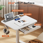 Small Mobile Standing Desk with Drawer, 23.6" x 19.7" Top - Image 3