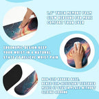 Black Hole Desk Mat Set Galaxy Space Art Large Mouse Pad with Wrist Rest 4in1 Desk Mat for Desktop Ergonomic Computer Desk Arm Wrist Anti-Slip Computer Ergonomic Mouse Pad Home Office Gaming - Image 3