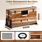 Extra Large Cable Management Box, 14.2-Inch Acacia Wood Cord Hider Box with Dual Locks and Magnetic Lid, Power Strip Cover and Cable Organizer for Desk, Floor, TV Wires and Home Office - Image 2