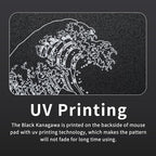 XVX Glass Gaming Mouse Pad, Black Kanagawa Hard Mousepads for Gaming,Professional Large Mouse Mat 16.2" x 12.2", Special Glass Surface with Improved Precision and Speed - Image 4