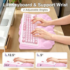 Sushret Cloud Wrist Rest with Keyboard Stand, Keyboard Riser with Wrist Pad - Image 4