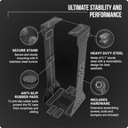 Heavy Duty Under Desk PC Holder – Up to 77 lbs Load Capacity - Adjustable Computer Tower Holder – CPU Holder Under Desk Mount - PC Holder Under Desk – Under Desk Computer Mount (Black) - Image 5