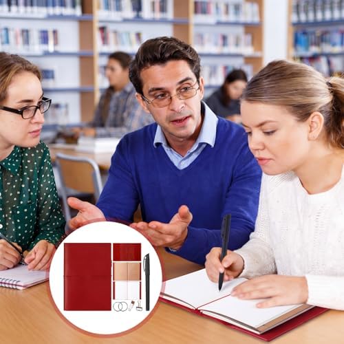 Eaasty Leather A5 Travelers Journal Notebook Cover, Red - Image 6