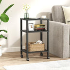 3-Tier Printer Stand with Storage, Mobile Printer Cart with Rolling Casters and Adjustable Feet, Under Desk Storage Shelf for Home Office, Small Printers,Black, 15.7" x 11.8" x 25.9" - Image 4
