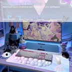 Cloud Mouse Pad and Keyboard Wrist Rest 4PCS Extended Large Desk Mat Pad Set Memory Foam Non-Slip Ergonomic Gaming Mouse Pad Wrist Support for Computer Laptop Home Office Cute Pink Blue Sky - Image 7