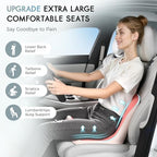 Car Seat Cushion and Lumbar Support Pillow, Larger Memory Foam Seat Cushion, Ergonomic L-Shaped Design Cushion for Back Pain Relief, Non-Slip Driving Cushion for Car, Office, Truck, Gifts for Mom-Pink - Image 2