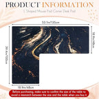 Relaxweex L Shaped Desk Mat for 90° Corner Desks, 53.1" x 39.4" Large Black Waterproof Mouse Pad with 18.9" Wide Arms, Non-Slip Rubber Desk Protector for Office, Computer and Gaming - Image 2