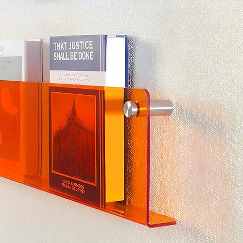 ROYALITA 2-Pack Acrylic Magazine Holder Brochure Holder, Orange 17 Inch by ROYALITA