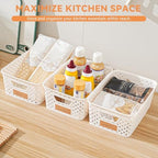 12 Pack Plastic Storage Baskets for Organizing, Storage Baskets for Shelves with Handles, Small Storage Bins with Labels, Classroom Storage Organization for Cabinet,Closet, Office - Image 2